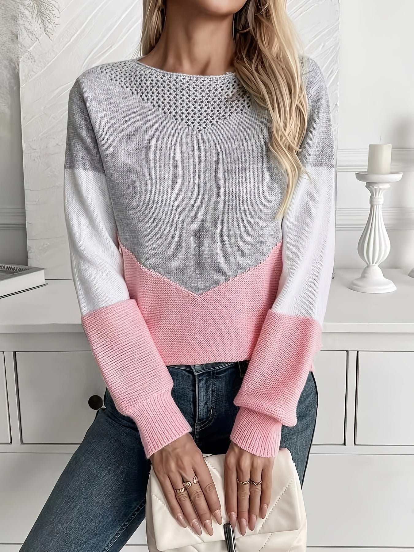 Sophie | Pull décontracté coloré à manches longues avec blocs de couleurs
