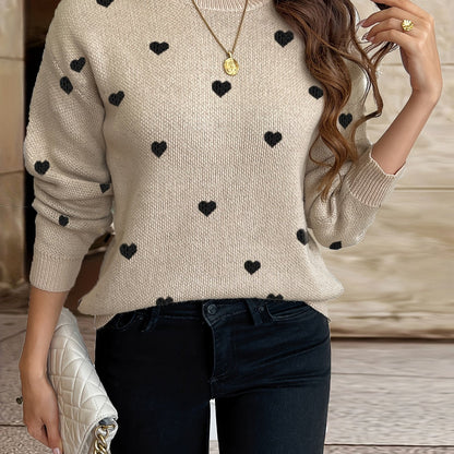 Sophie | Pull de la Saint-Valentin avec motif cœur et col rond