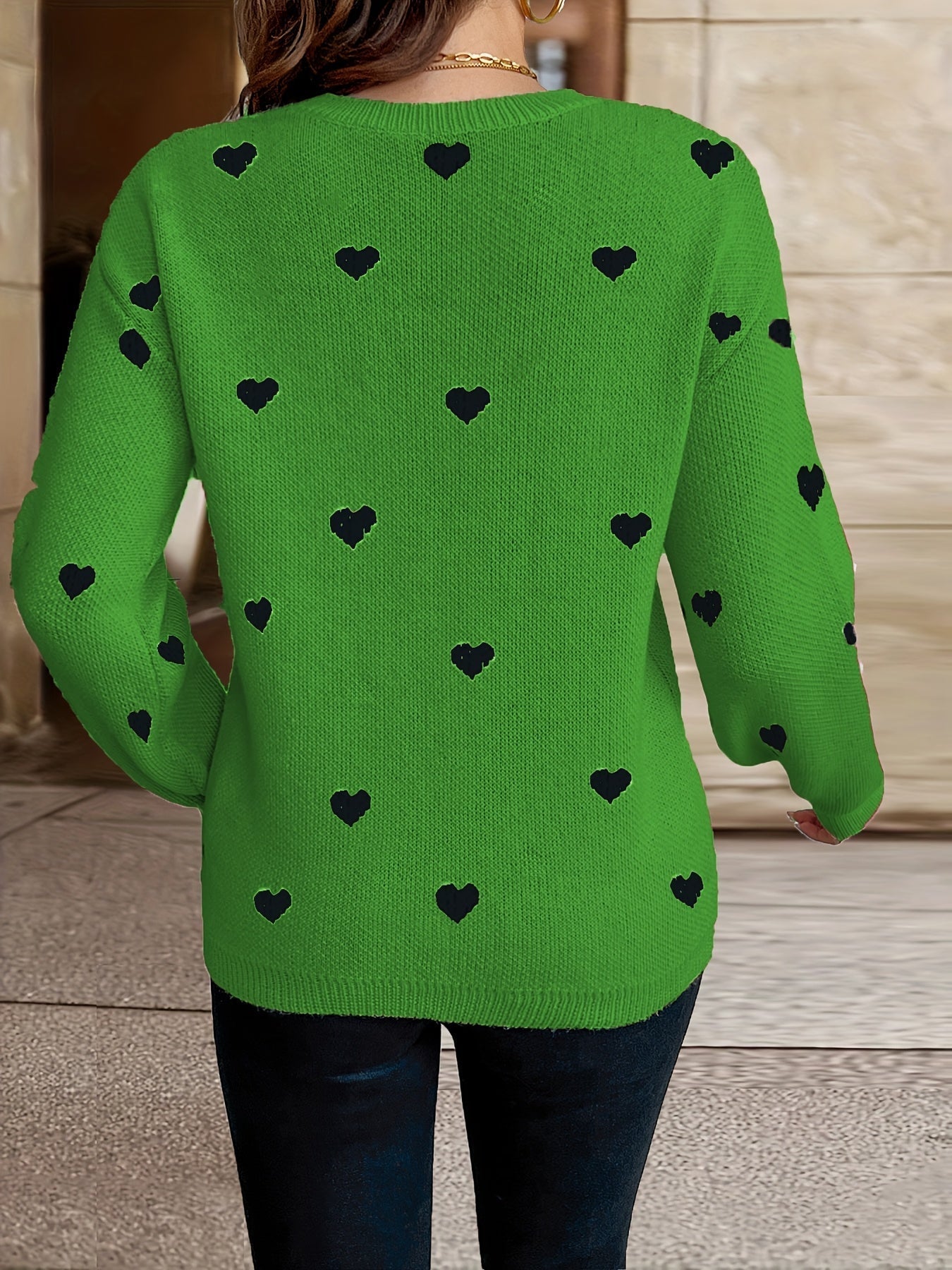 Sophie | Pull de la Saint-Valentin avec motif cœur et col rond