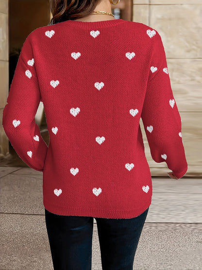 Sophie | Pull de la Saint-Valentin avec motif cœur et col rond
