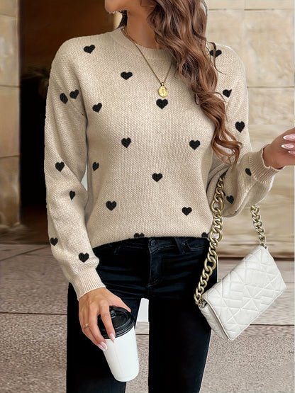 Sophie | Pull de la Saint-Valentin avec motif cœur et col rond