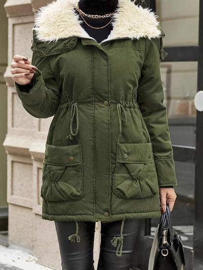 Sophie | Veste zippée en fausse fourrure chaude avec taille à cordon de serrage