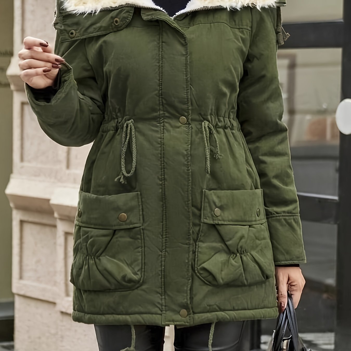 Sophie | Veste zippée en fausse fourrure chaude avec taille à cordon de serrage