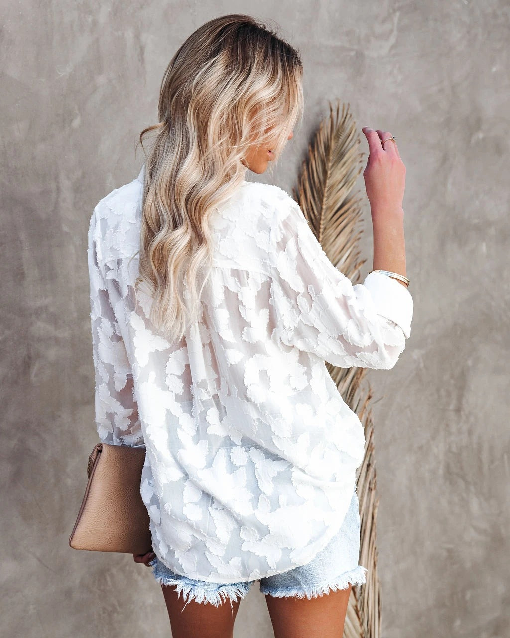 Sophie | Blouse blanche à motif
