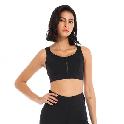 Sports Bra | Zip Closure & Anti-Bounce