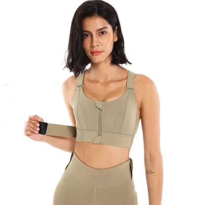 Sports Bra | Zip Closure & Anti-Bounce