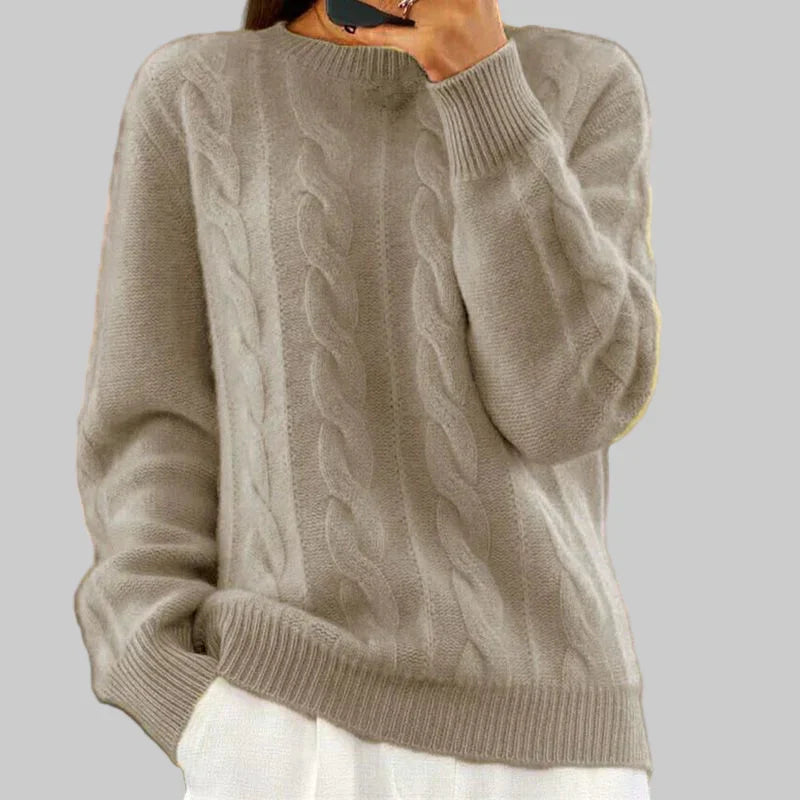 Warm knitted jumper for women