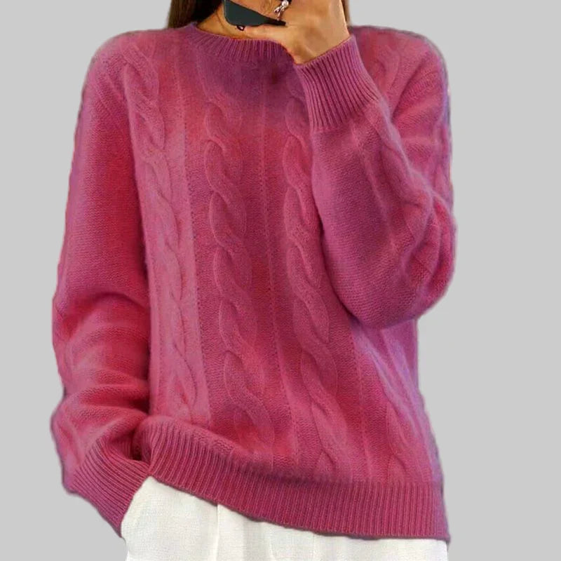 Warm knitted jumper for women