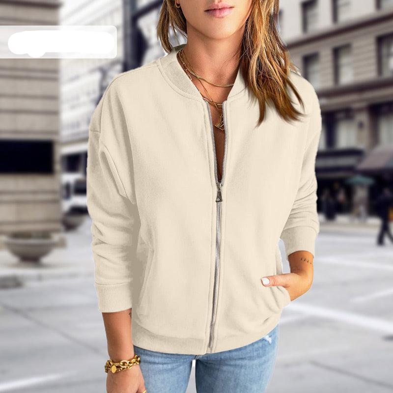Ladies' Lightweight Bomber Jacket with Zip and Pockets