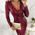 Julie - Rochie șic cu sclipici și paiete, cu un aspect elegant