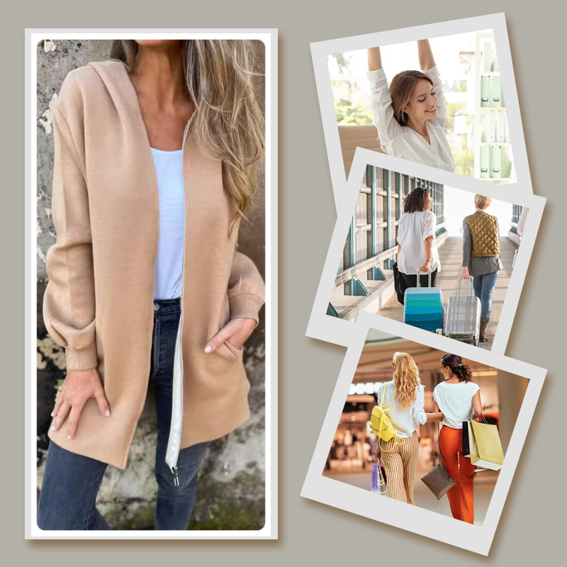 Giacca primaverile da donna con cerniera e vestibilità casual