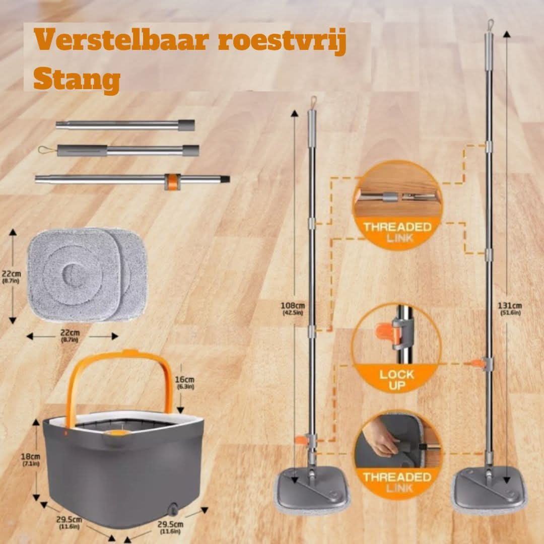 Hranatý mop + 2 hranaté návleky z mikrovlákna