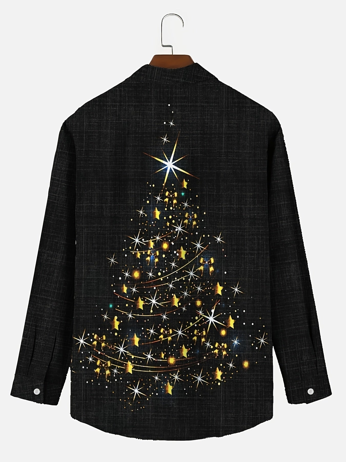 Stan | Chemise à manches longues pour homme avec imprimé brillant d'arbre de Noël