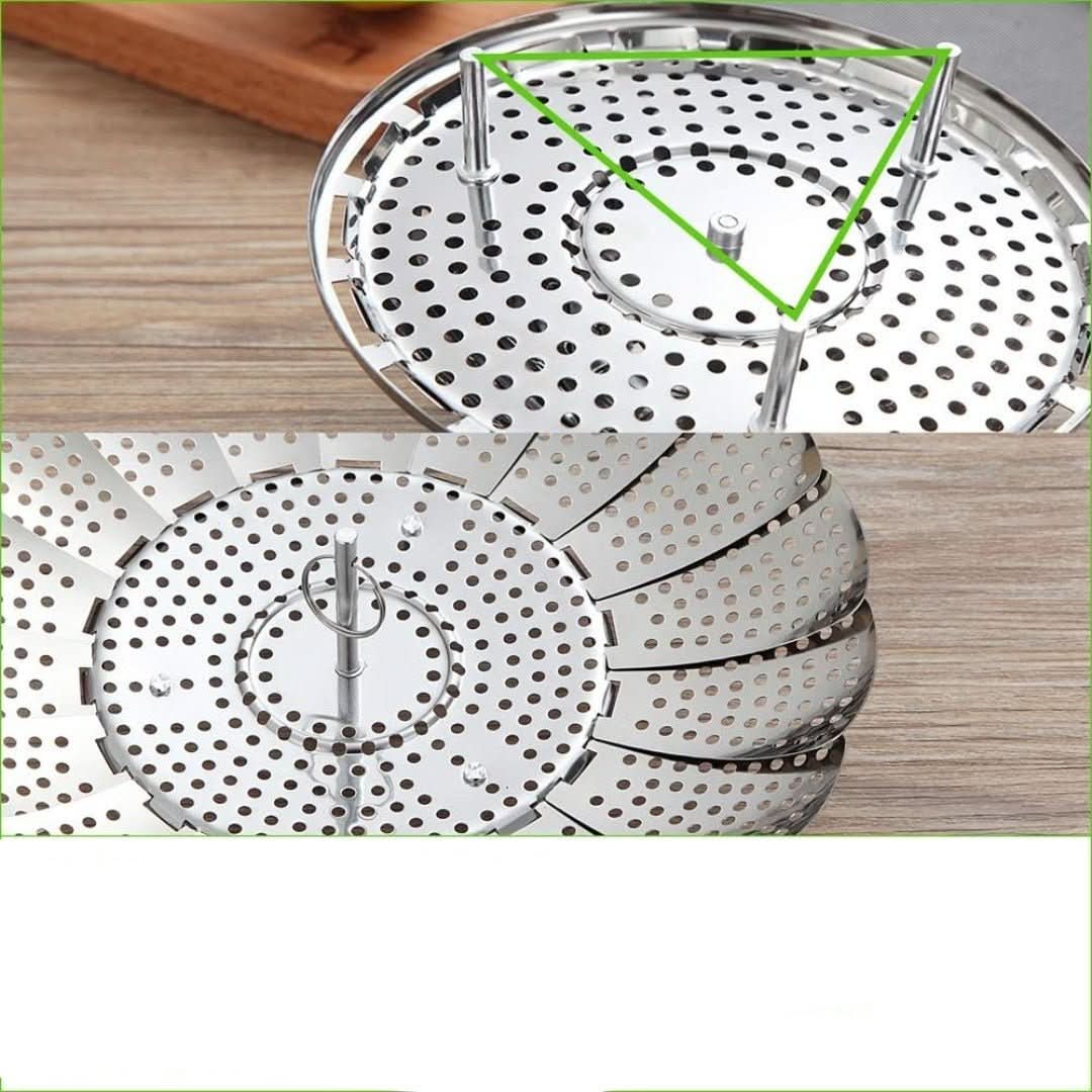 Cesto para cozer a vapor | Aço inoxidável e dobrável