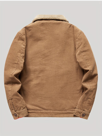 Sven | Veste pour homme en velours côtelé chaud en polaire avec boutons