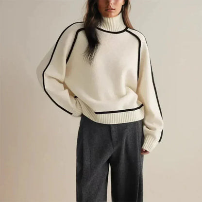 Warm roll neck jumper for women