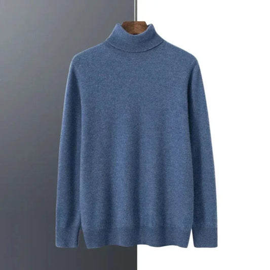 Suéter de cuello alto tejido para hombre – Capa de invierno refinada