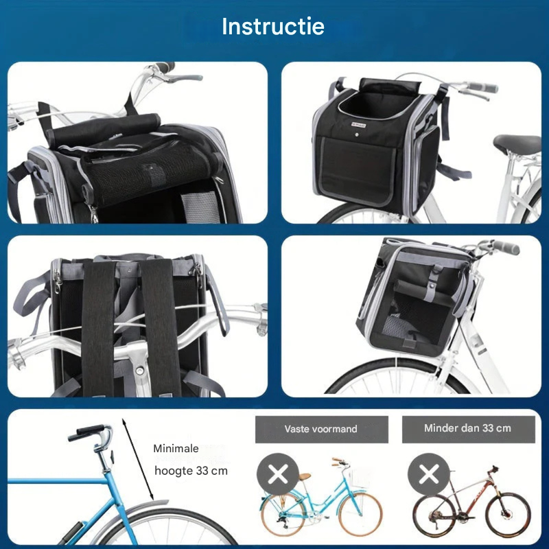 Cesta extensible para mascotas para bicicleta
