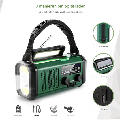 Universal Emergency Crank and Solar Radio