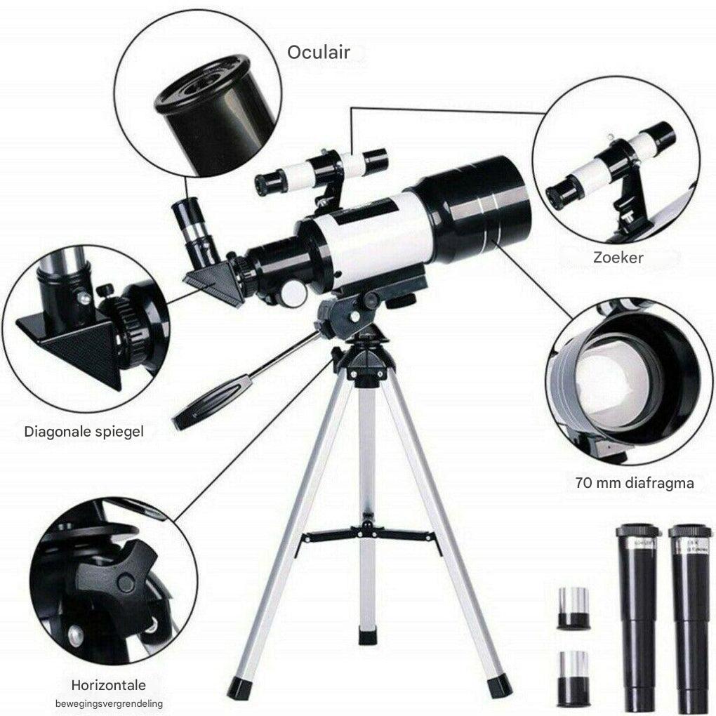 Professional 300/70mm Telescope with Tripod and Smartphone Holder