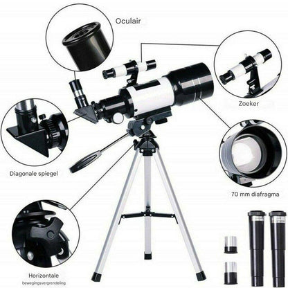 Professional 300/70mm Telescope with Tripod and Smartphone Holder