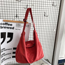 Oversized canvas schoudertas voor dames met duurzaam ontwerp