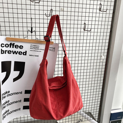 Oversized Women's Canvas Shoulder Bag with Sustainable Design