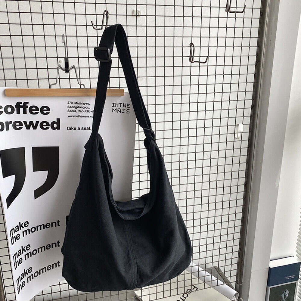 Oversized canvas schoudertas voor dames met duurzaam ontwerp