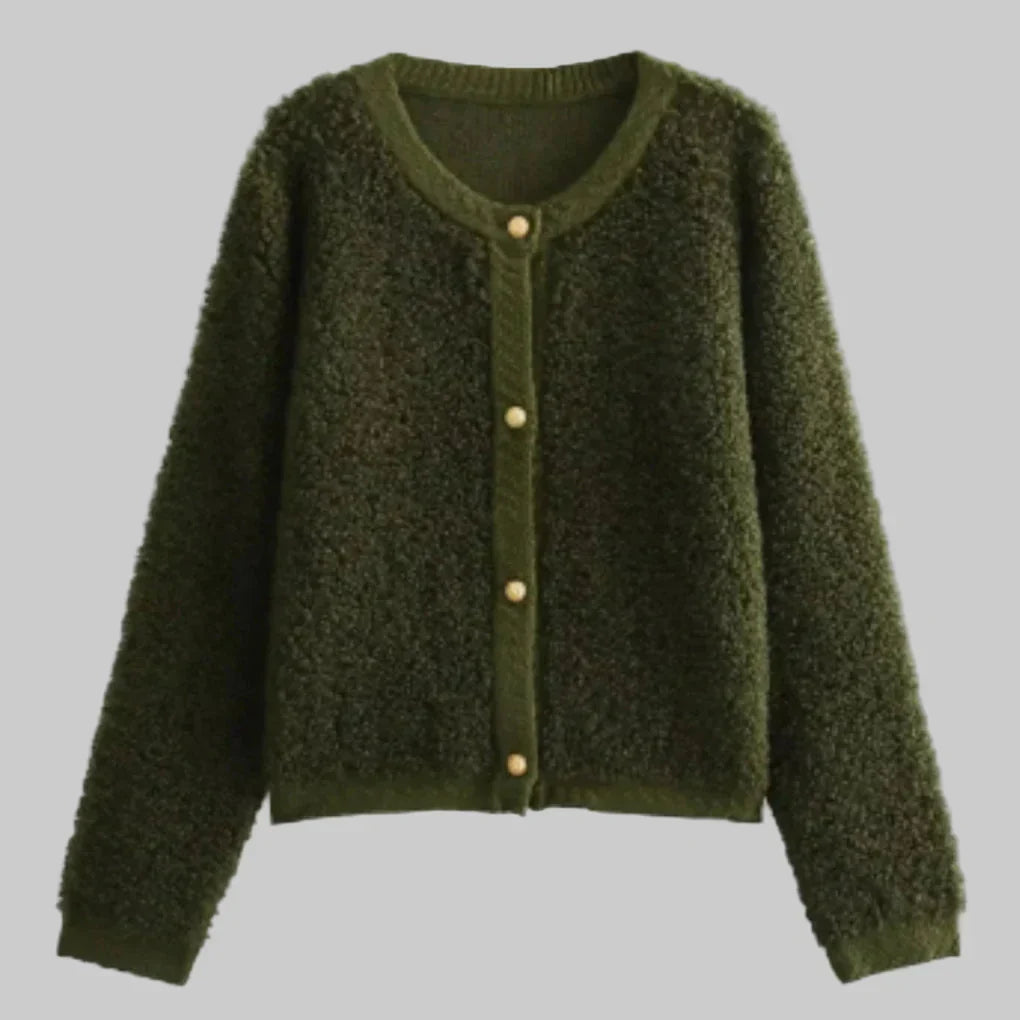Damenstrickjacke mit Knöpfen