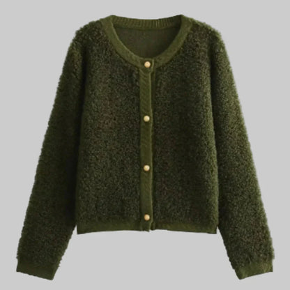 Damenstrickjacke mit Knöpfen