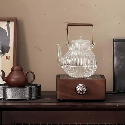 Electric Tea Warmer Made of Walnut with Adjustable Temperature