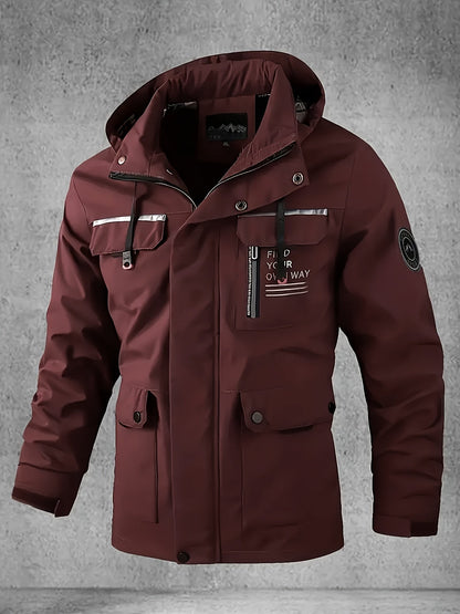 Thijs | Veste softshell homme imperméable et coupe-vent avec capuche et plusieurs poches