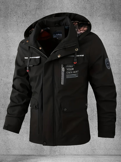 Thijs | Veste softshell homme imperméable et coupe-vent avec capuche et plusieurs poches