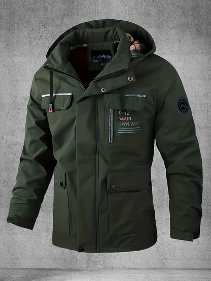 Thijs | Veste softshell homme imperméable et coupe-vent avec capuche et plusieurs poches