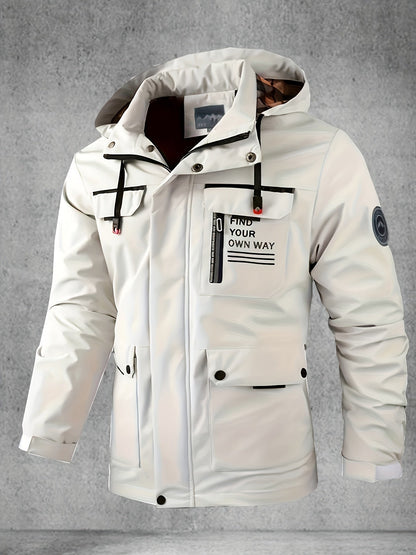 Thijs | Veste softshell homme imperméable et coupe-vent avec capuche et plusieurs poches