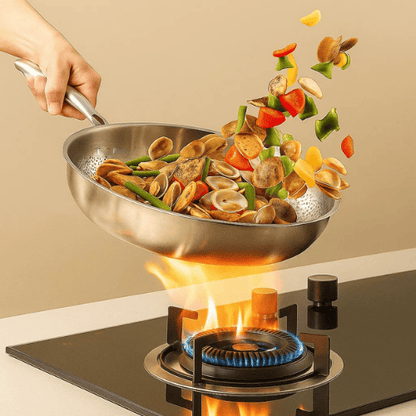 Stainless Steel Frying Pan without Coating – Suitable for Induction