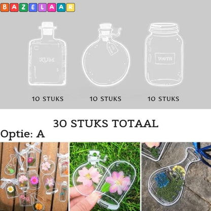 🌸Transparent bookmarks with dried flowers (with free ribbon)🦋