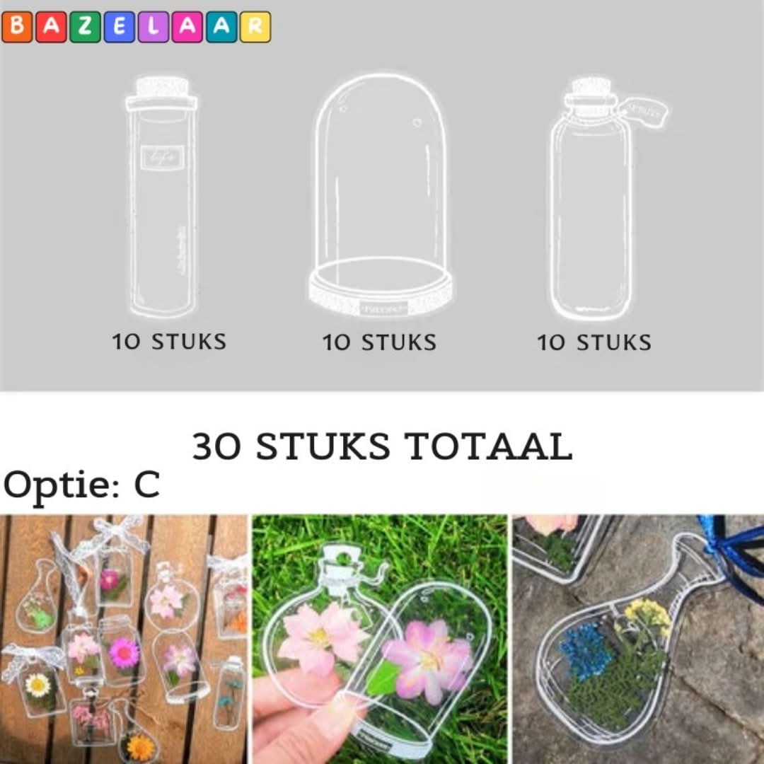 🌸Transparent bookmarks with dried flowers (with free ribbon)🦋