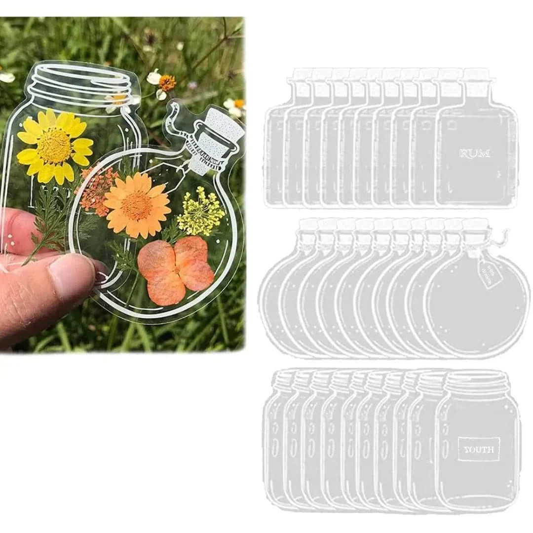 🌸Transparent bookmarks with dried flowers (with free ribbon)🦋