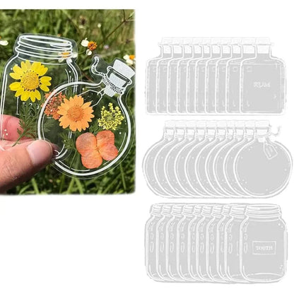 🌸Transparent bookmarks with dried flowers (with free ribbon)🦋
