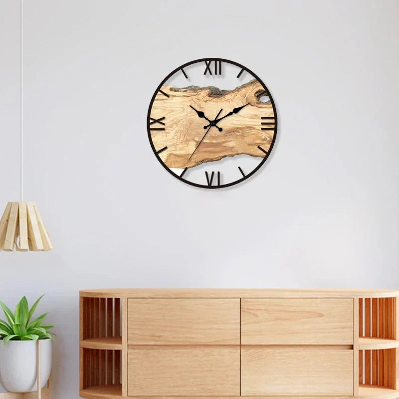 Horloge murale transparente - Design en bois - Élégante et fonctionnelle