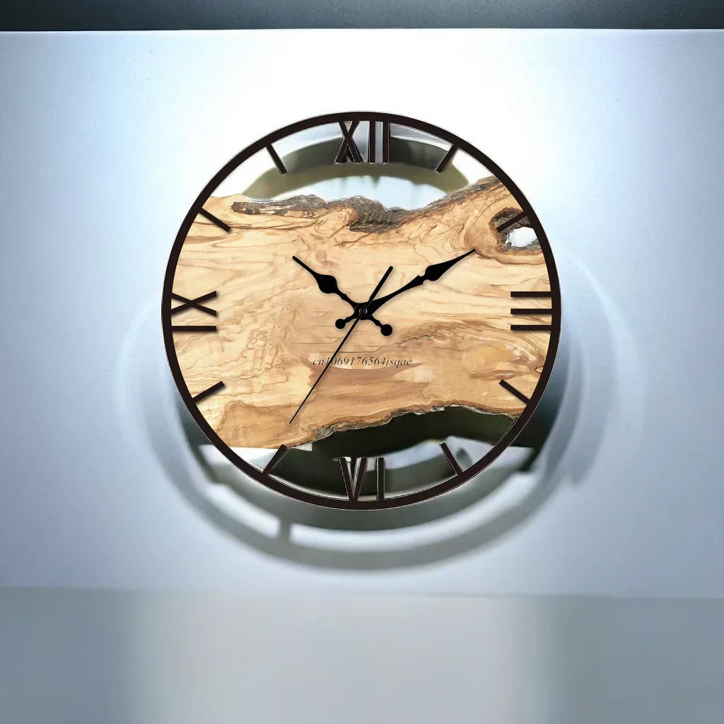 Horloge murale transparente - Design en bois - Élégante et fonctionnelle