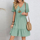 Slimming Retro V-Neck Dress with Tummy Control
