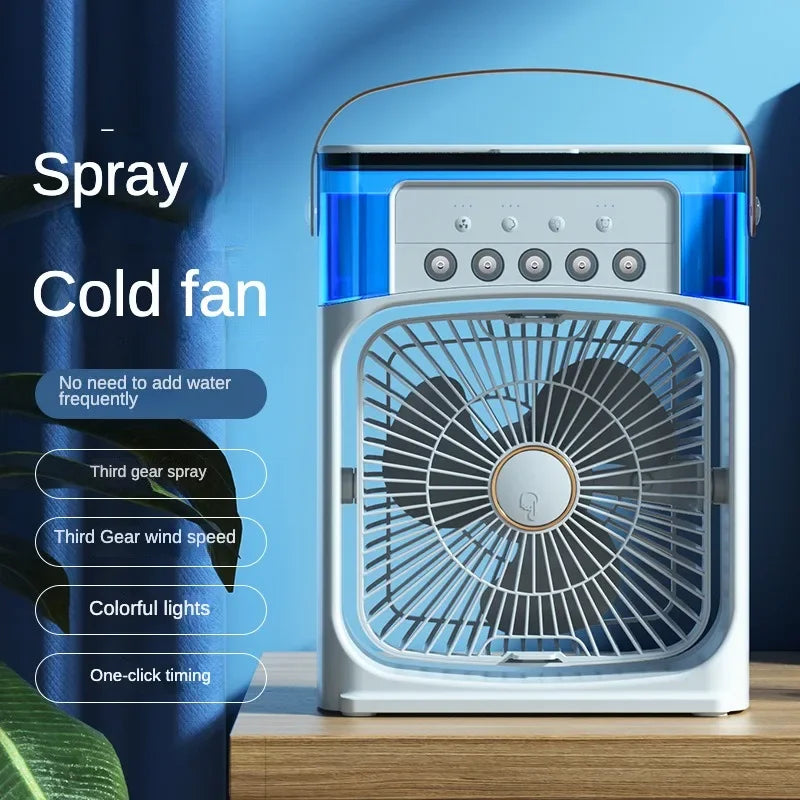 Prenosný ventilátor s ľadovou hmlou Ultra-Cooling - LED svetlá - jedinečné výkonné chladenie