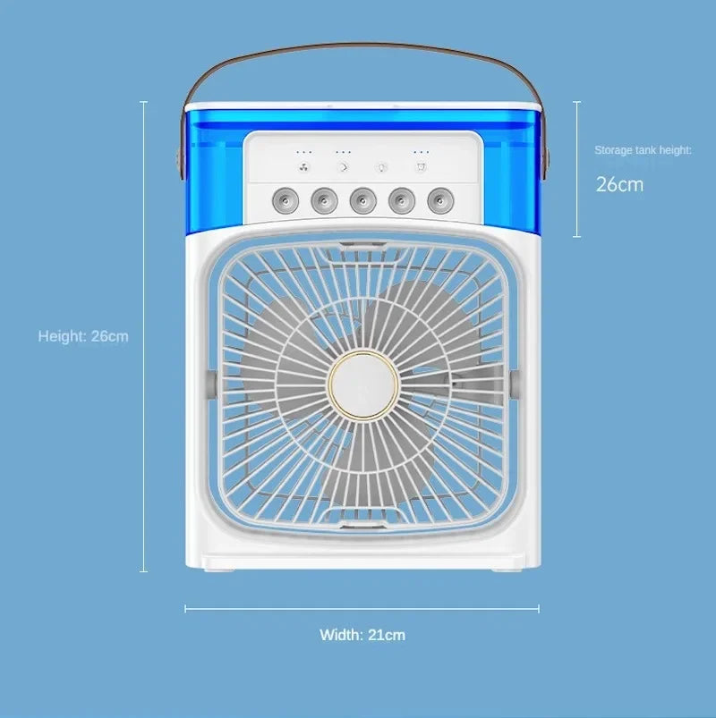 Prenosný ventilátor s ľadovou hmlou Ultra-Cooling - LED svetlá - jedinečné výkonné chladenie