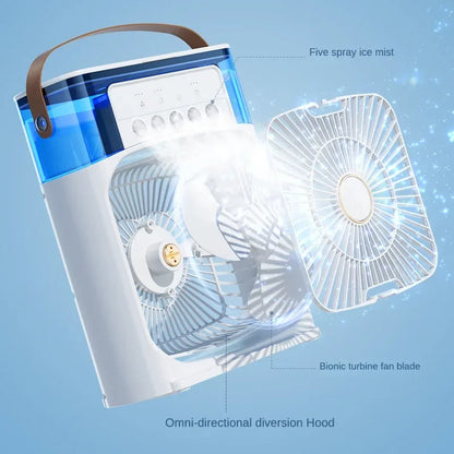 Prenosný ventilátor s ľadovou hmlou Ultra-Cooling - LED svetlá - jedinečné výkonné chladenie