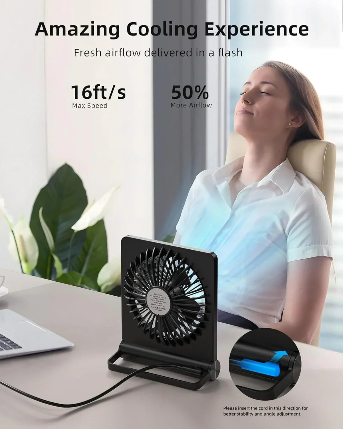 Ultrastille USB-bureauventilator - Krachtig - Compact - Energiezuinig