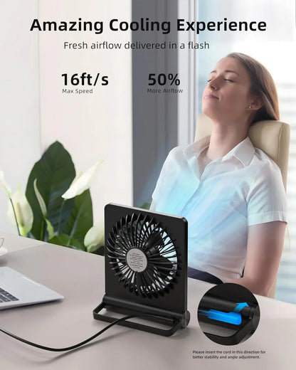 Ultrastille USB-bureauventilator - Krachtig - Compact - Energiezuinig