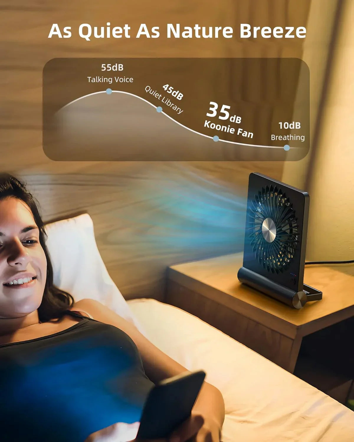 Ventilatore da scrivania USB ultra silenzioso - Potente - Compatto - A basso consumo energetico