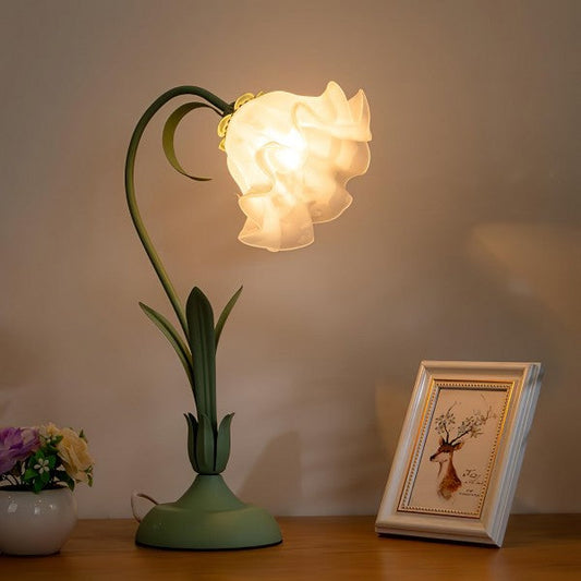 Lámpara de mesa flexible con forma de flor
